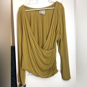 Saturday Sunday from Anthropologie Green wrap style top XL